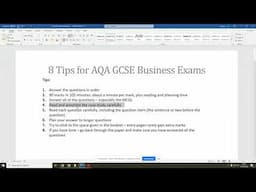 8 Tips for GCSE Business Papers 1 and 2 - 2023 Update