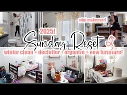 ✨2025! SUNDAY RESET // winter deep clean + organize + declutter + refresh // cleaning motivation