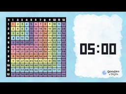 5 Minute Calming Classroom Timer with Multiplication Chart | Soothing Music for Focus