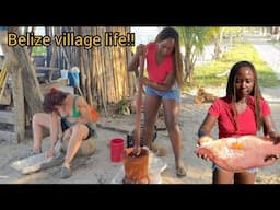 Typical Village Life In Belize !! They Also Have Nigerian FUfU Here Unbelievable !!