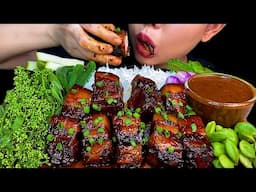 Braised Pork Belly, Spicy Fish Paste, Stink Beans * MUKBANG SOUNDS *