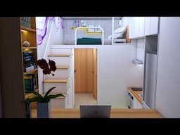 MAXIMIZING SPACE IN A TINY APARTMENT 12sqm ( 129sqft MICRO APARTMENT TOUR ) | NEVER  TOO SMALL