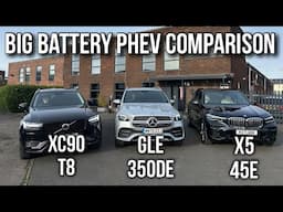 Volvo XC90 T8 v Mercedes GLE 350de v BMW X5 45e - big battery PHEV comparisons