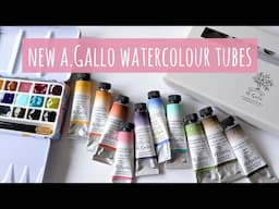 New A. Gallo Watercolour Tubes: Swatch, Comparison & Making A Ceramic Bower Bird Paint Palette