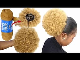 SIMPLE AND EASY WAY TO MAKE AFRO PONYTAIL HAIR USING BRAZILIAN WOOL