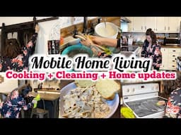 ✨Mobile Home CLEAN WITH ME | MOBILE HOME LIVING | COOKING,CLEANING, HOME UPDATES +BARN DOOR MAKEOVER