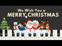 We Wish You a Merry Christmas - Easy Piano Tutorial For Beginners - 1 Hand Play Along