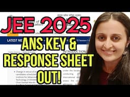 ⚠️JEE 2025: Ans. key & Response sheet out‼️ Link in the description‼️#jee2025