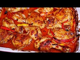 Deliciously Baked Chicken and Peppers - Easy Chicken Recipe