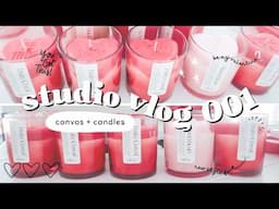 studio vlog | candid conversation & valentine's day candle making for my small business in 2025