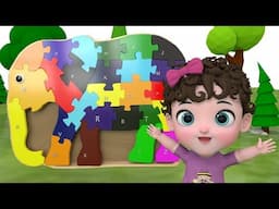 Elephant Alphabet Puzzle Game Playing Little Baby Girl | 3D Cartoon Animated Short Puzzle Game Video