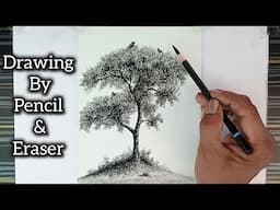 How to draw a tree by pencil/ real time drawing video.