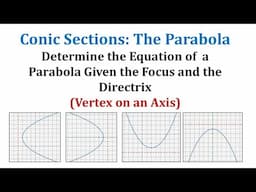 Conic Sections: Find the Equation of a Parabola Given the Focus and Directrix: Vertex on an Axis