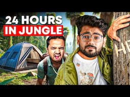 24 Hours Camping in a Mysterious Jungle! | BIG Mistake😥