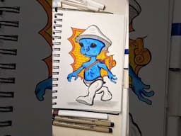 Drawing The Realistic Smurf Cat #smurfcat #shorts