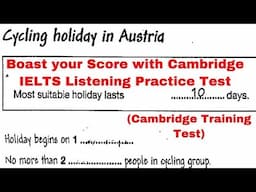 IELTS LISTENING CYCLING HOLIDAY IN AUSTRIA WITH ANSWERS || BRIGHT FUTURE IELTS LISTENING ||