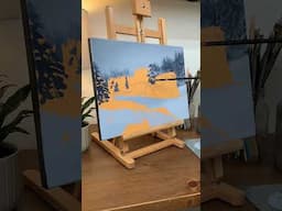 Day 1: Starting a Winter Train Landscape Painting 🚂❄️#oilpainting #speedart #timelapse