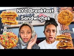 Trying The Most Outrageous Breakfast Sandwiches In NYC!