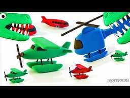 Dinosaur Plane Animation Playtime Stop Motion Playdough Cartoon video