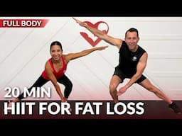 20 Min HIIT Workout for Fat Loss with Weights - Full Body Dumbbell Workout at Home No Jumping Repeat