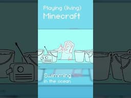 Playing (living) Minecraft: Swimming in the ocean  #animation #minecraft