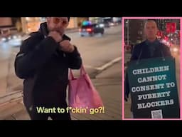 A Father Attacked for Peacefully Protesting Puberty Blockers in Vancouver Canada- Billboard Chris