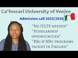 Ca'foscari University of Venice🇮🇹|Intake 2025|Requirements|BSc&MSc English taught programs