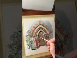 Watercolor practice painting. A gothic door