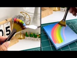 Acrylic Rainbow Mini Painting for Beginners | Easy way to Acrylic Paint #painting #drawing