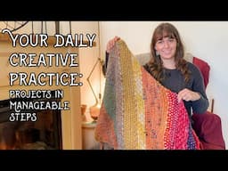 How to Stay Motivated: Daily Creativity Practice | Weaving in Tails- Nightshift Shawl