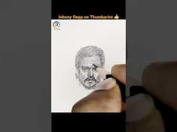 #johnnydepp #drawing on #thumbprint #shorts #ytshorts #youtubeshorts #johnnydeppfans #art #sketch