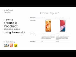 How to create a product comparison page using Javascript | HTML & JS | Hindi / urdu