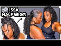 GRWM + EASY Hair Prep for a HALF WIG || Natural Curly Wig NO LEAVE OUT + 4 Styles || ft CurlsCurls