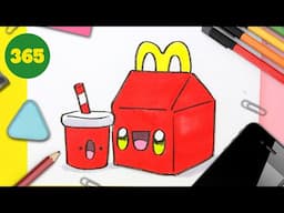 How to Draw a Cute happy meal Step by Step – Kawaii Drawing Tutorial