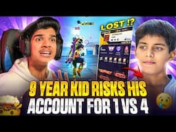 9 YEAR KID🤬 RISK HIS ACCOUNT 😱 | 1 VS 4🔥 | HE LOST??😭 | FREE FIRE IN TELUGU 🇮🇳 #DFG #FreeFire