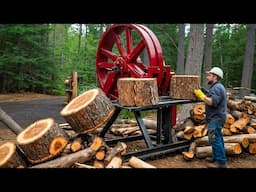 Dangerous Homemade Firewood Processing Machines in Action, Strongest Wood Splitter Machines Working