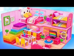 How To Make Miniature Rainbow Stairs in Hello Kitty House with Bunk Bed | DIY Miniature House