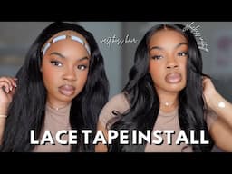 GLUELESS LACE TAPE INSTALL + my thoughts |5*7 curtain bangs closure wig | WESTKISSHAIR | Luxury Tot