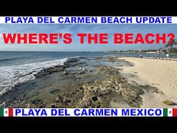 PLAYA  DEL CARMEN MEXICO BEACH AND SEAWEED UPDATE - WHERE'S THE BEACH - NOTICEABLE EROSION