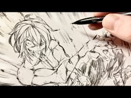 Drawing Warm Up Dynamic Pose | Anime Manga Sketch