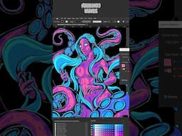 Octopus Mermaid Art Process in Adobe Illustrator ✨✍️ #digitalart #illustration #adobeillustrator