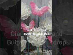 Create and Set Up a Giant Organza Flowers and Butterflies backdrop with me #diyproject