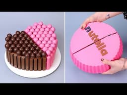 BROWN and PINK  Fantastic Nutella Chocolate Cake Tutorials | Awesome Cake Decorating Ideas