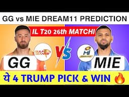 Gg vs mie dream11 prediction | Gulf giants vs mi emirates dream11 prediction today ||