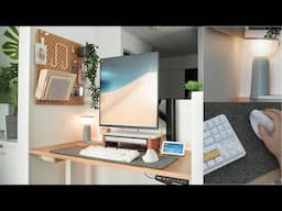 Modern Cozy Desk Setup in a Small Space - with a Unique Monitor