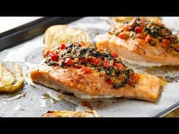 Stuffed Salmon with Roasted Fennel [Low-Carb Mediterranean Recipe]