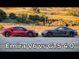 2022 Porsche 718 Cayman GTS 4.0 vs 2024 Lotus Emira V6 - Head to Head Review!