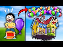 Shinchan Flying House With Balloons🎈