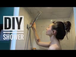 VAN LIFE SHOWER | LIGHTWEIGHT TILES AND WASHING MACHINE PAN