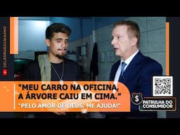 "Meu carro na oficina, a árvore caiu em cima. Pelo amor de Deus, me ajuda!"